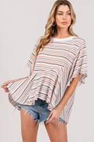 SAGE + FIG Full Size Round Neck Stripe Top - Parsifale