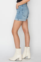 RISEN Distressed Mid-Rise Waist Denim Shorts - Parsifale