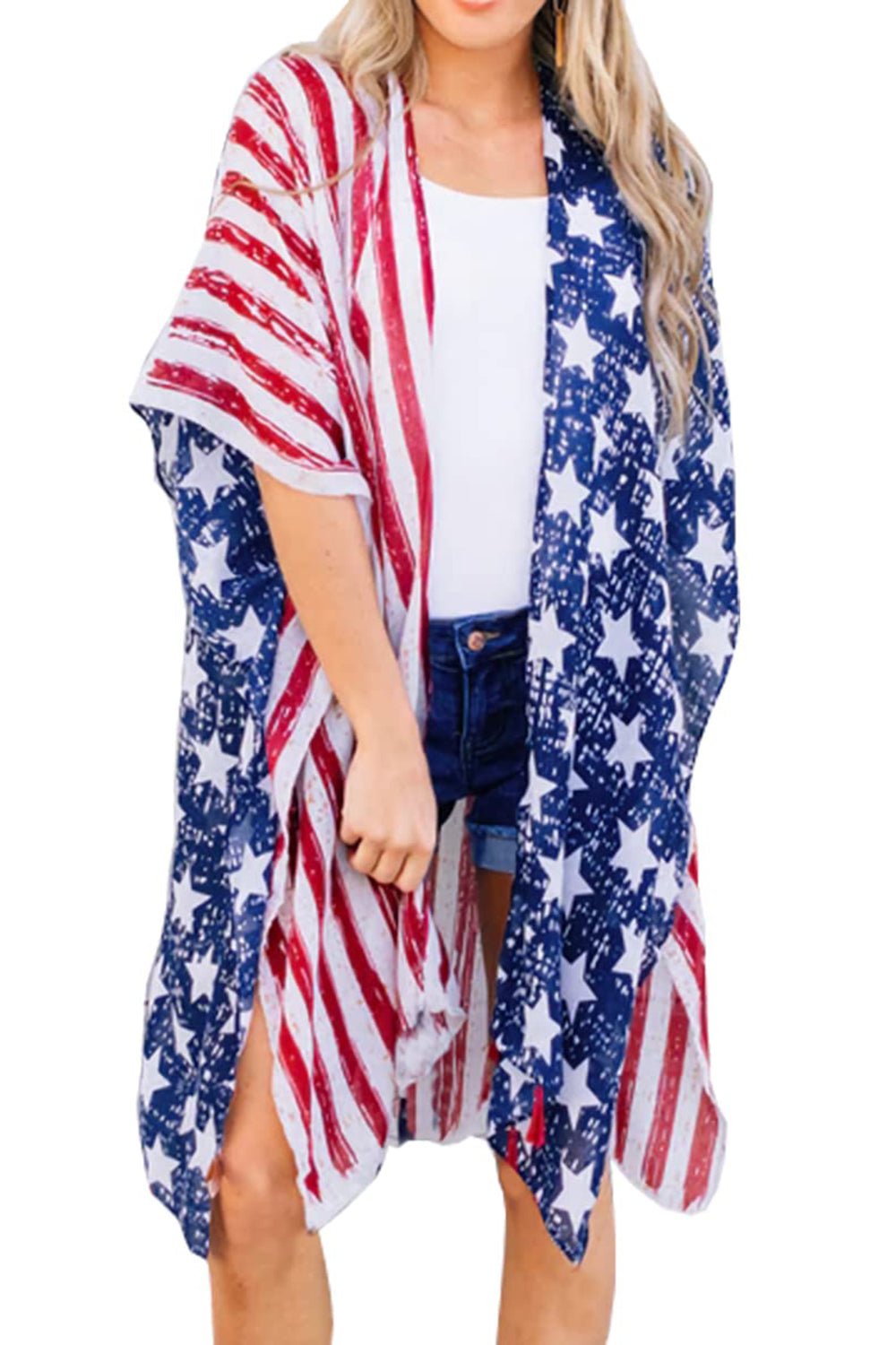 Full Size Star & Stripes Open Front Cover Up - Parsifale