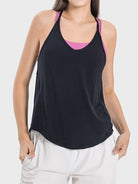 Slit Spaghetti Strap Scoop Neck Active Cami - Parsifale