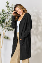 Basic Bae Full Size Hooded Sweater Cardigan - Parsifale