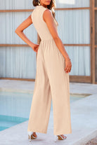 Mock Neck Sleeveless Wide Leg Jumpsuit - Parsifale