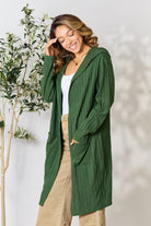 Basic Bae Full Size Hooded Sweater Cardigan - Parsifale