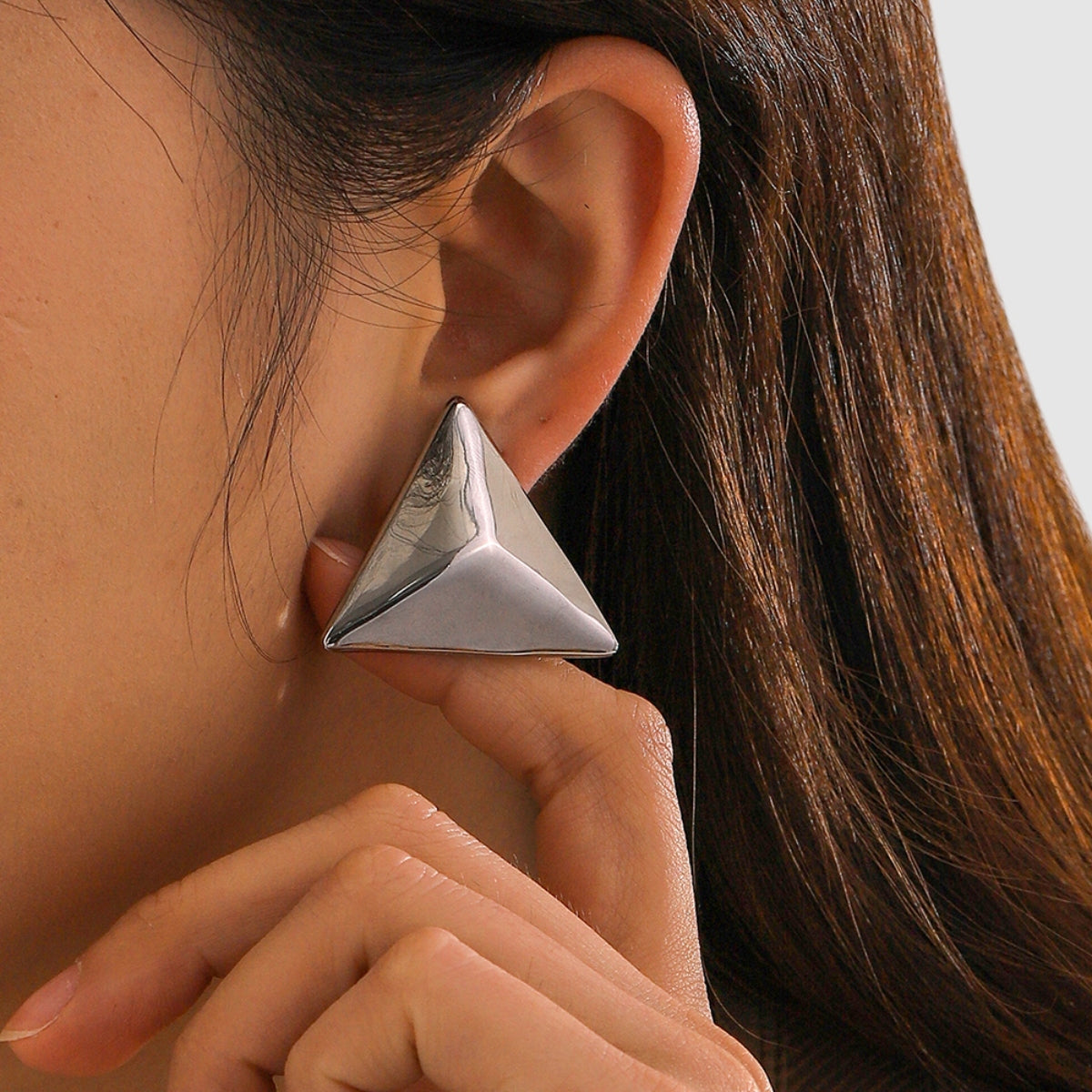 Stainless Steel 3D Triangle Earrings - Parsifale