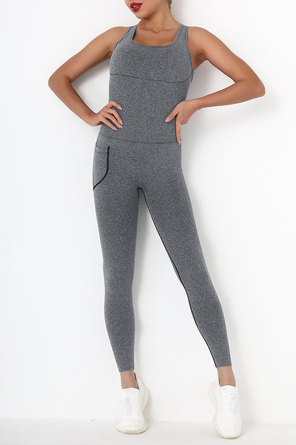 Crisscross Wide Strap Active Jumpsuit - Parsifale