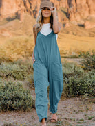 Double Take Full Size V-Neck Sleeveless Jumpsuit with Pockets - Parsifale