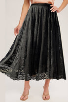 Lace High Waist Midi Skirt - Parsifale