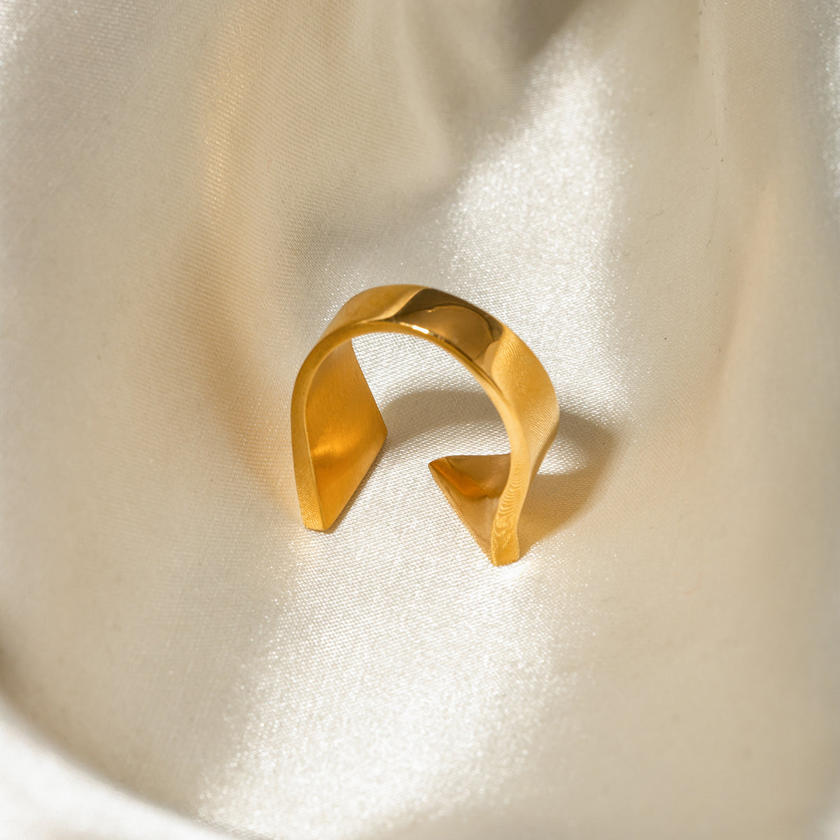 Stainless Steel Asymmetrical Open Ring - Parsifale