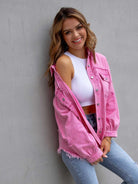 Distressed Drop Shoulder Denim Jacket - Parsifale