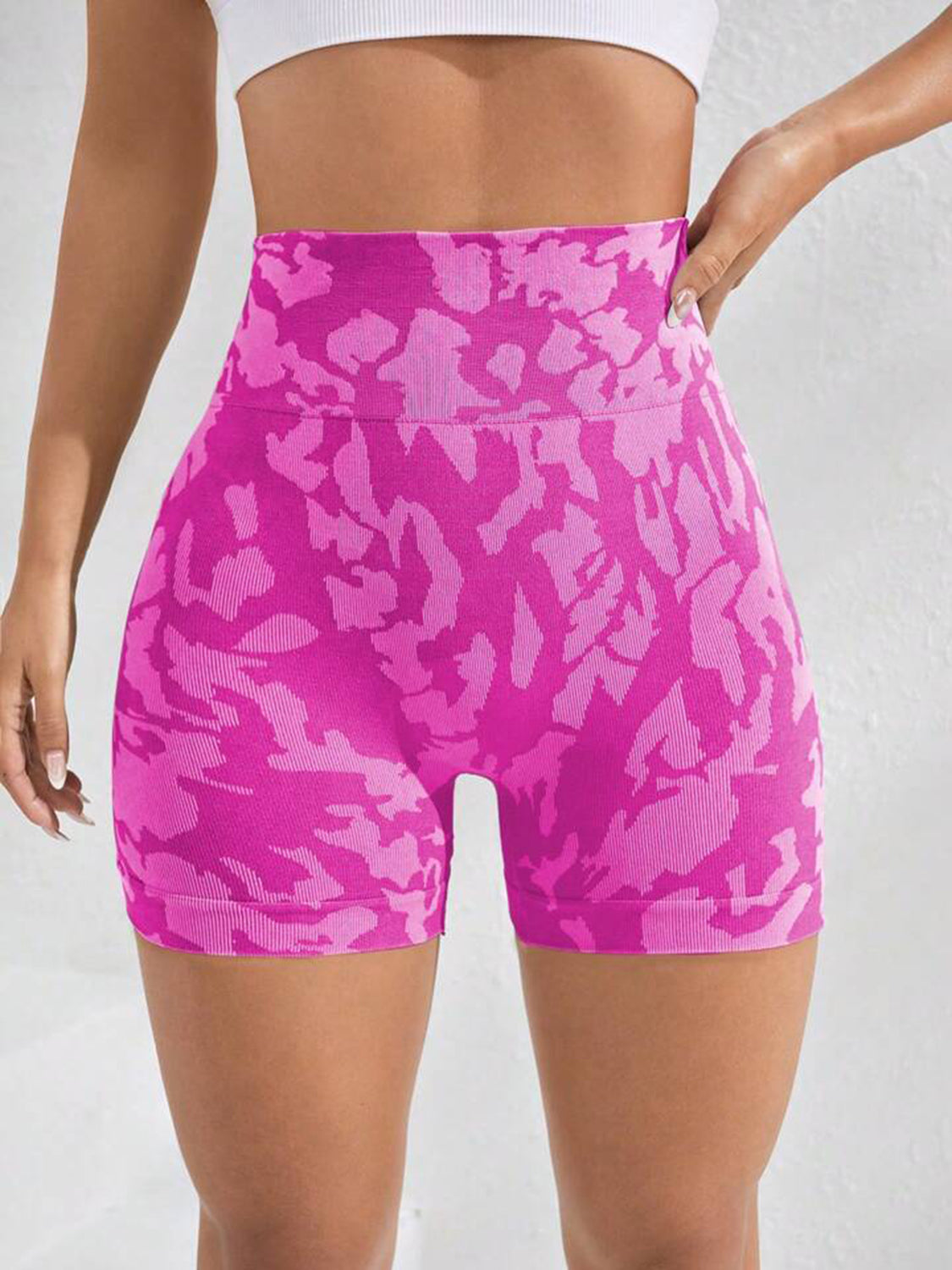 Printed High Waist Active Shorts - Parsifale