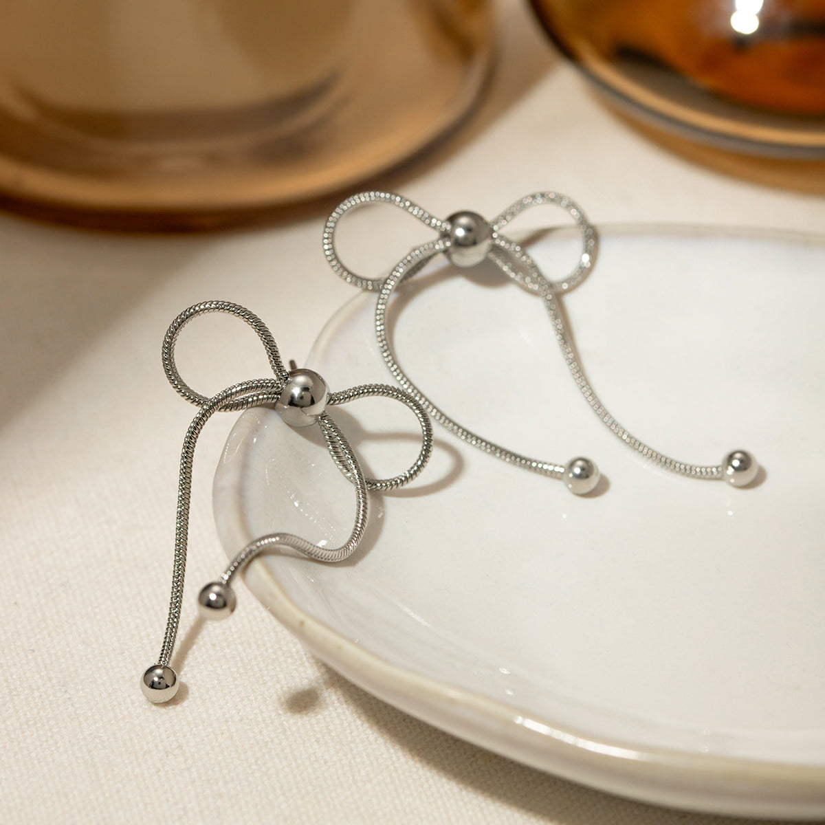 Stainless Steel Bow Earrings - Parsifale