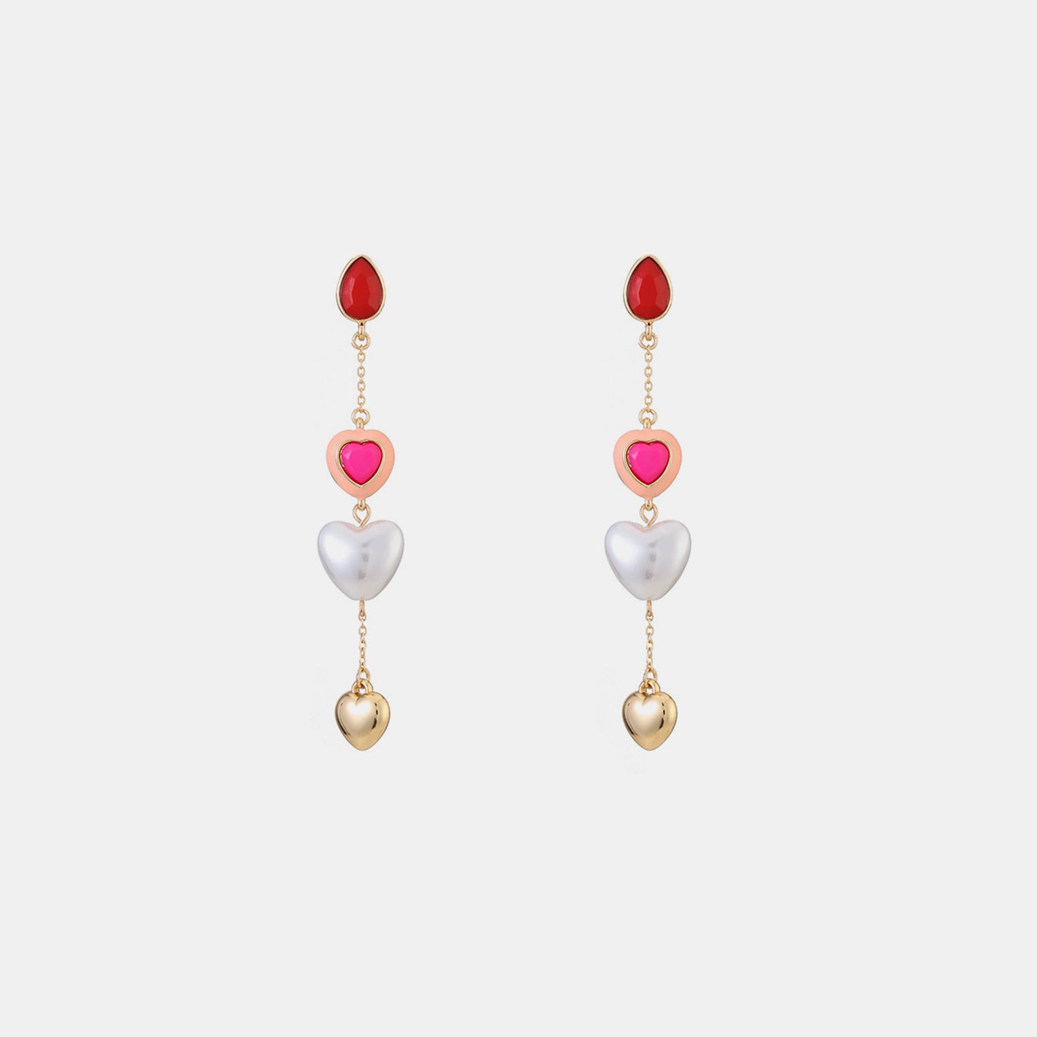 Heart Alloy Dangle Earrings