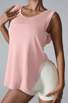 Slit Round Neck Active Tank - Parsifale