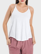 Slit Spaghetti Strap Scoop Neck Active Cami - Parsifale