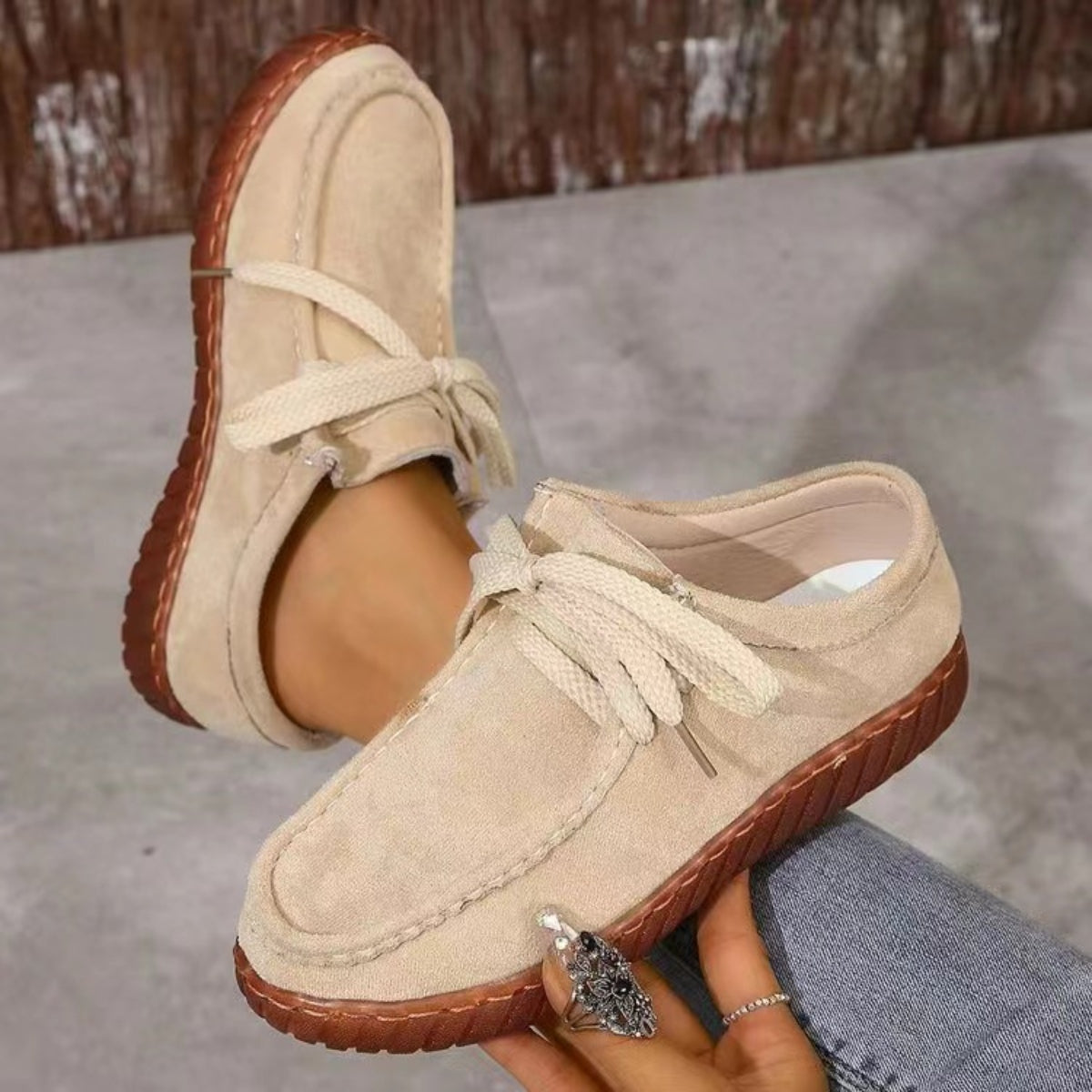 Tied Suede Round Toe Sneakers - Parsifale