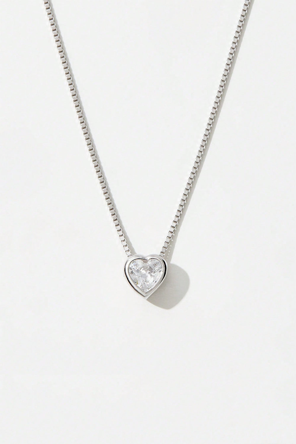 925 Sterling Silver Inlaid Zircon Heart Pendant Necklace - Parsifale