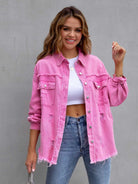 Distressed Drop Shoulder Denim Jacket - Parsifale