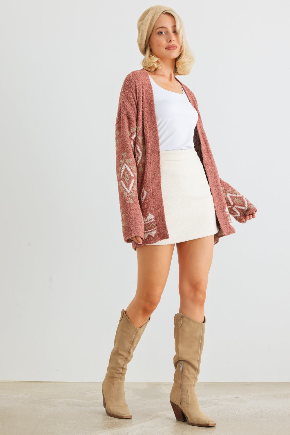 VERY J/Loveriche Open Front Long Sleeve Cardigan - Parsifale