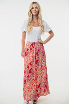 White Birch Full Size High Waisted Floral Woven Skirt - Parsifale