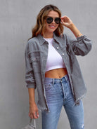 Distressed Drop Shoulder Denim Jacket - Parsifale