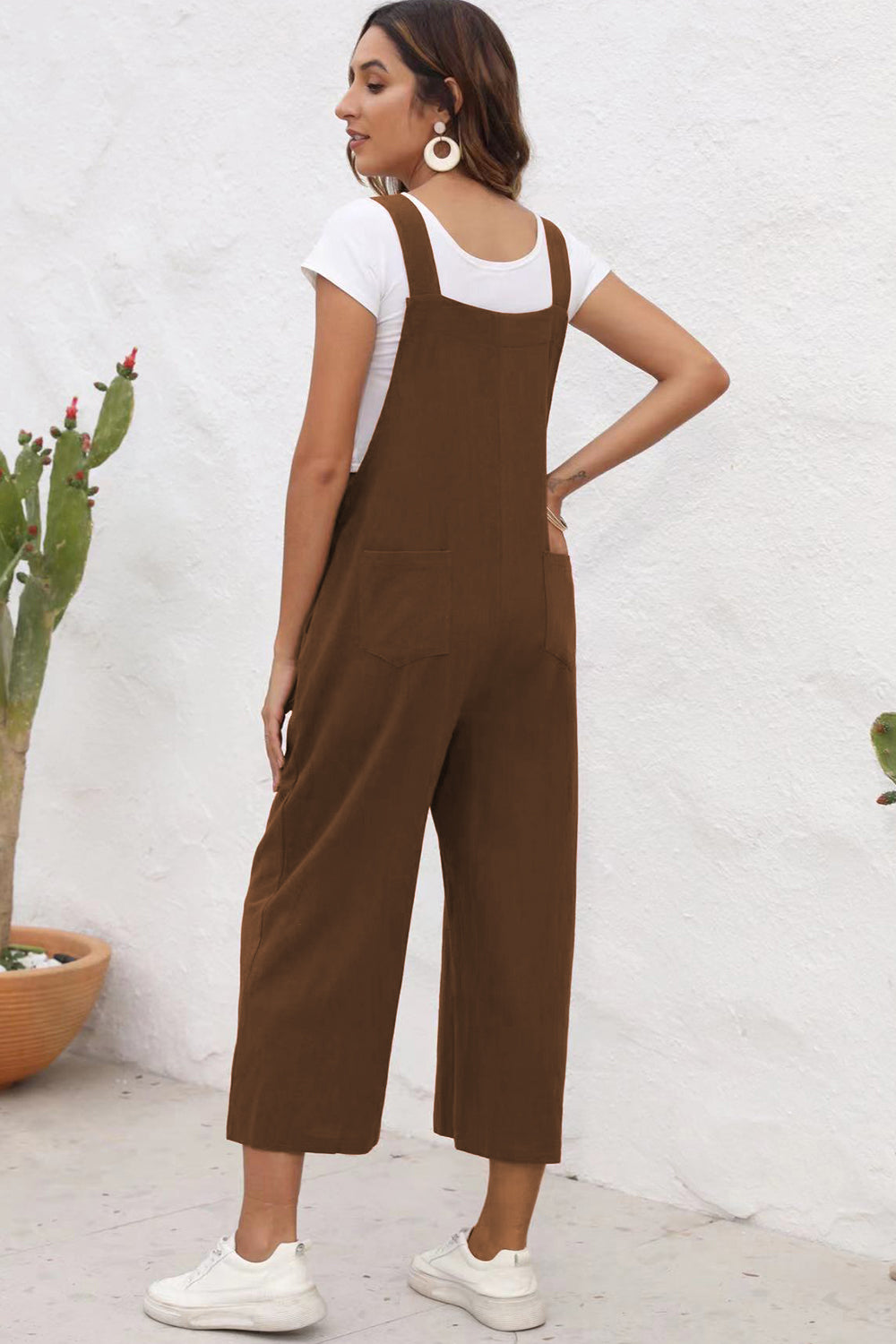 Full Size Square Neck Wide Strap Jumpsuit - Parsifale