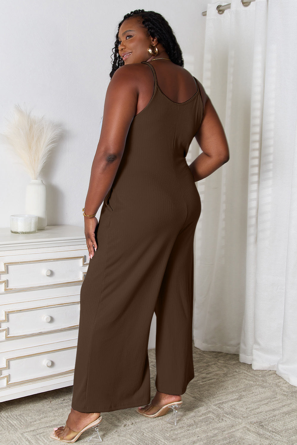 Basic Bae Full Size Spaghetti Strap V-Neck Jumpsuit - Parsifale