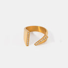 Stainless Steel Asymmetrical Open Ring - Parsifale