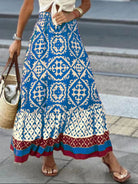 Geometric Elastic Waist Maxi Skirt - Parsifale