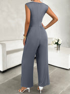 Round Neck Sleeveless Wide Leg Jumpsuit - Parsifale