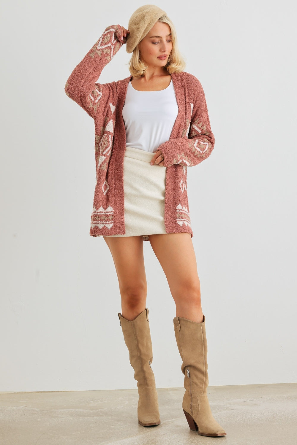 VERY J/Loveriche Open Front Long Sleeve Cardigan - Parsifale