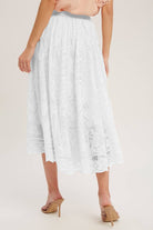 Lace High Waist Midi Skirt - Parsifale