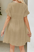 V-Neck Flounce Sleeve Cover-Up Dress - Parsifale