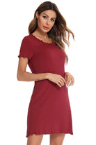 Round Neck Short Sleeve Lounge Dress - Parsifale