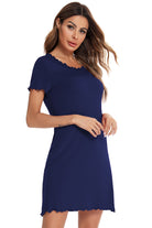 Round Neck Short Sleeve Lounge Dress - Parsifale