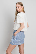 Cotton Bleu by Nu Label Yarn Dye Striped Shorts - Parsifale