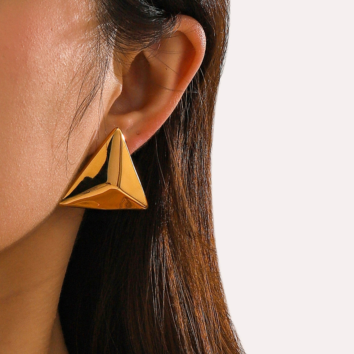 Stainless Steel 3D Triangle Earrings - Parsifale