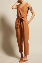 Full Size Surplice Sleeveless Jumpsuit - Parsifale