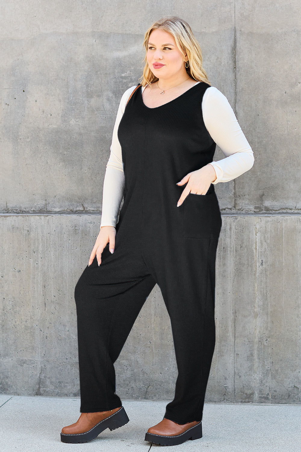 Double Take Full Size Sleeveless Straight Jumpsuit - Parsifale