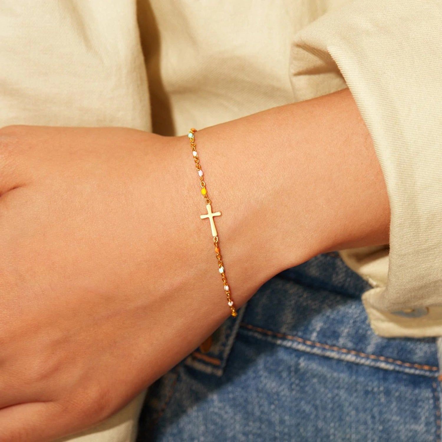 Cross Bead Bracelet | Women's Cross Bracelet | Parsifale