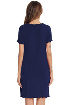 Round Neck Short Sleeve Lounge Dress - Parsifale