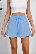 Full Size Drawstring Ruffle Hem Shorts - Parsifale