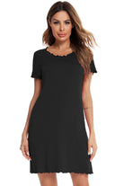 Round Neck Short Sleeve Lounge Dress - Parsifale