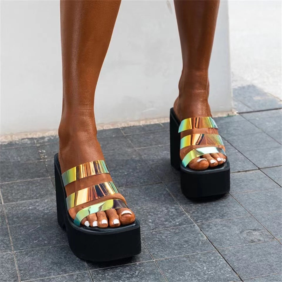 Open Toe Wedge Sandals - Parsifale