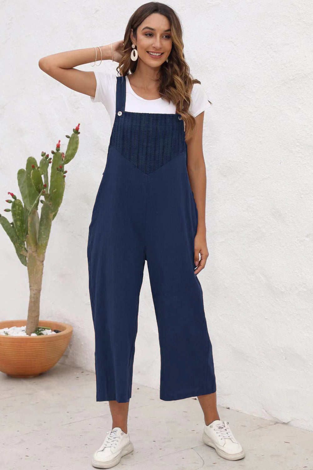 Full Size Square Neck Wide Strap Jumpsuit - Parsifale