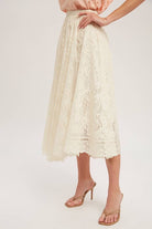 Lace High Waist Midi Skirt - Parsifale