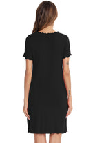 Round Neck Short Sleeve Lounge Dress - Parsifale