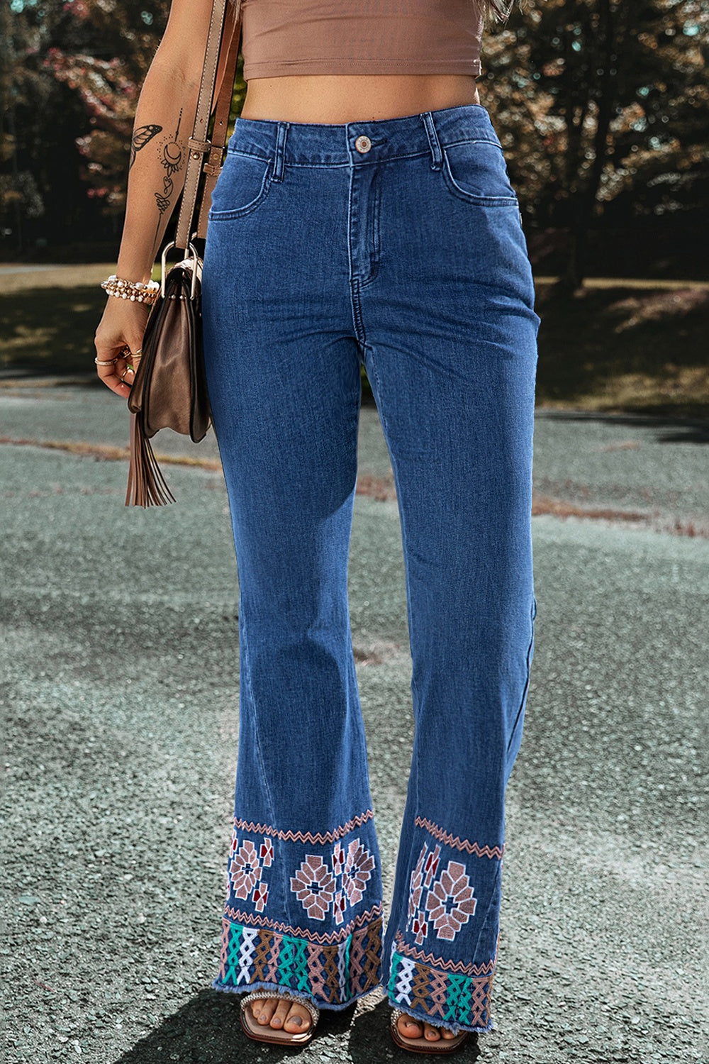 Embroidered Bootcut Jeans - Parsifale