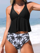 Crisscross V-Neck Wide Strap Swim Set - Parsifale