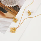 Starburst Gold-Plated Earrings and Necklace Set - Parsifale