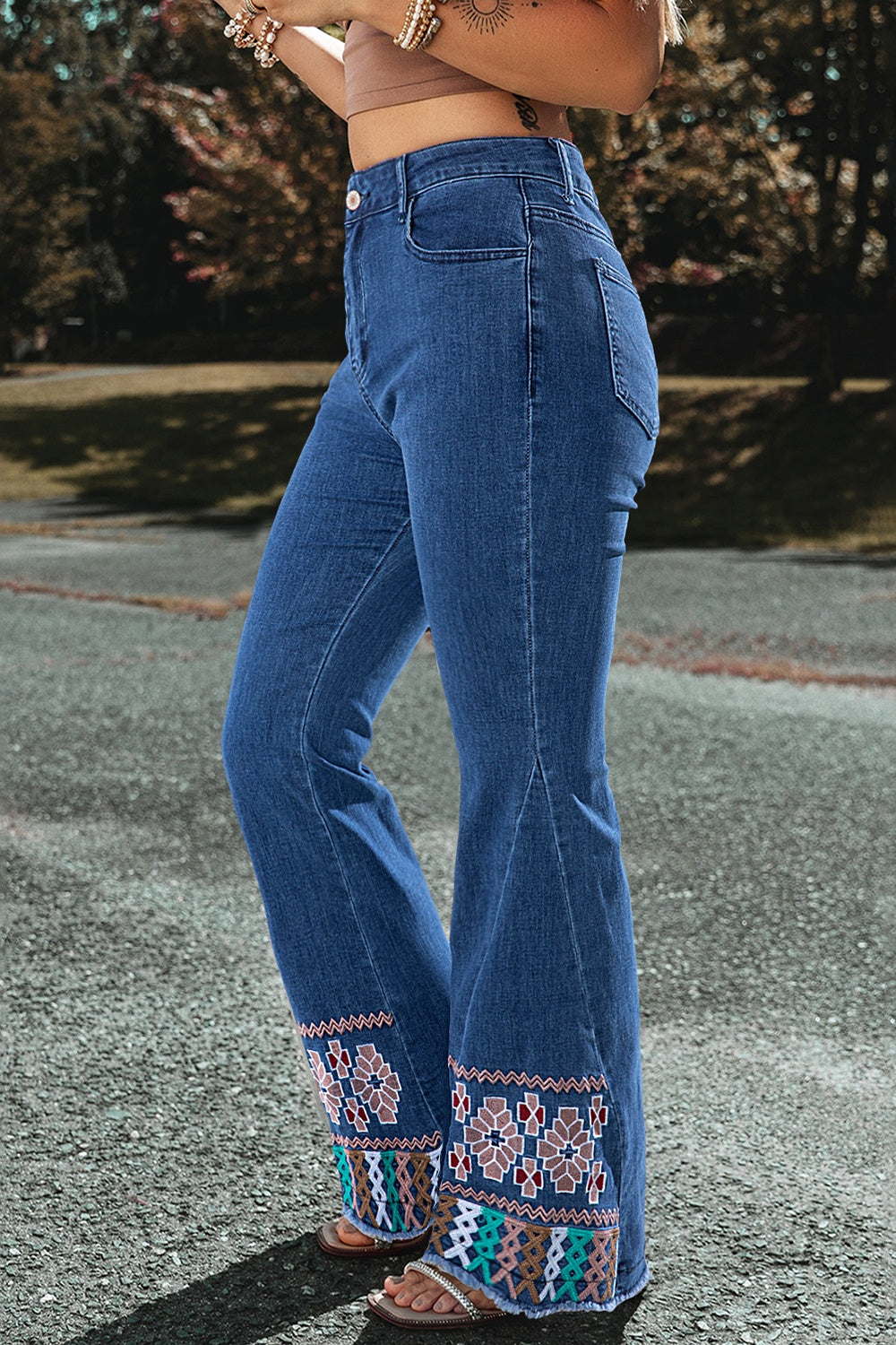 Embroidered Bootcut Jeans - Parsifale